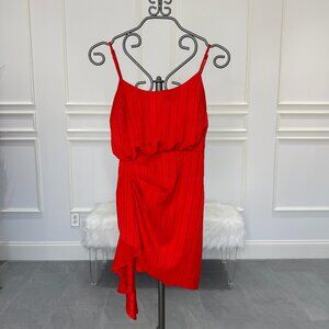 Red satin mini dress by NBD size XS